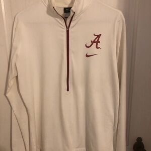 Nike Cream Quarter-Zip with Maroon Accent